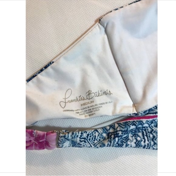 NEW Frankie's Bikinis 'India' Bandeau Top Floral-Stripe [SZ Medium‎ ] - Picture 8 of 11